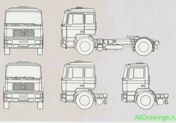 MAN F9 RIGID truck drawings (figures)